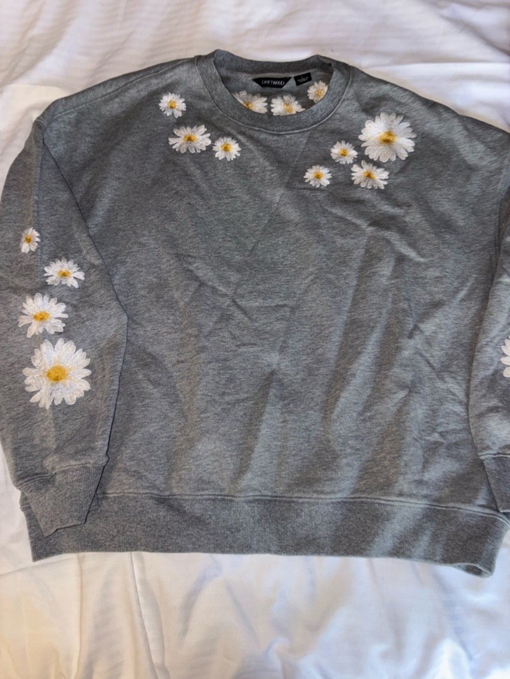 DRIFTWOOD Gray Daisy Crewneck Sweatshirt